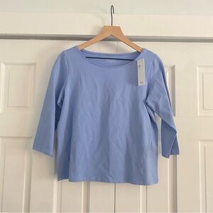 Eileen Fisher Light blue ballet neck, top new with tags size medium